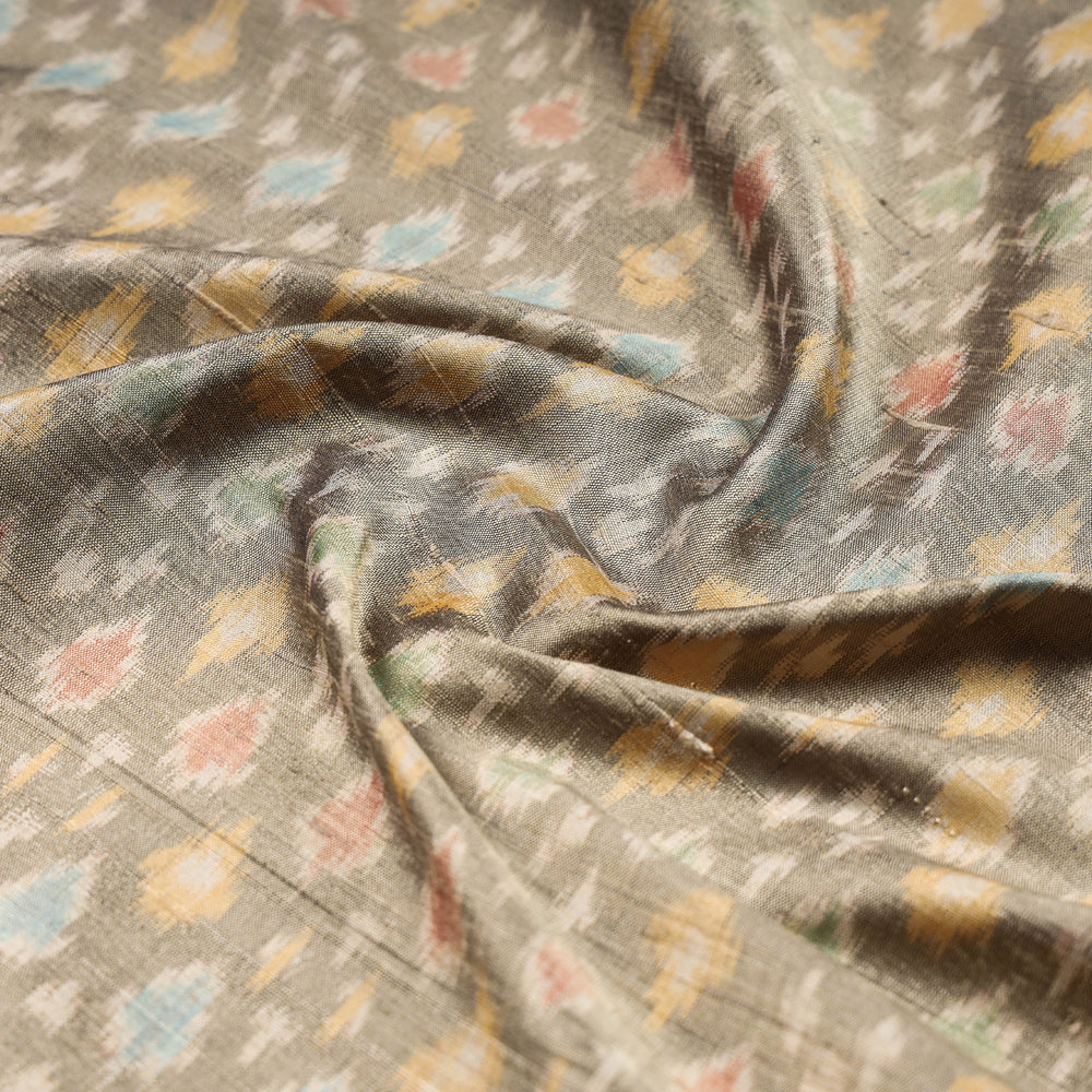 Traditional Raw Silk Pochampally Double Ikat Pure Handwoven Fabric