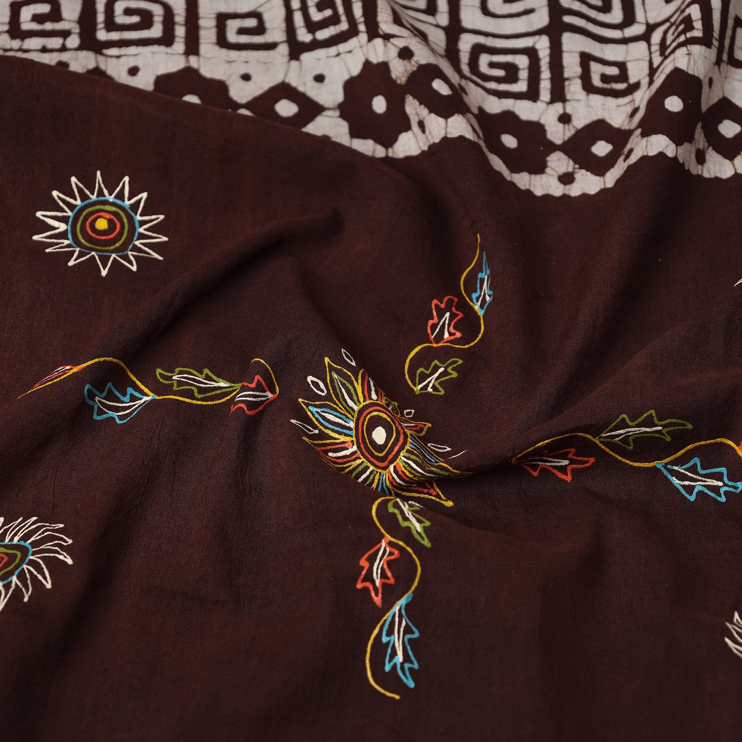 Traditional Rogan Art Hand Painted Batik Cotton Stole