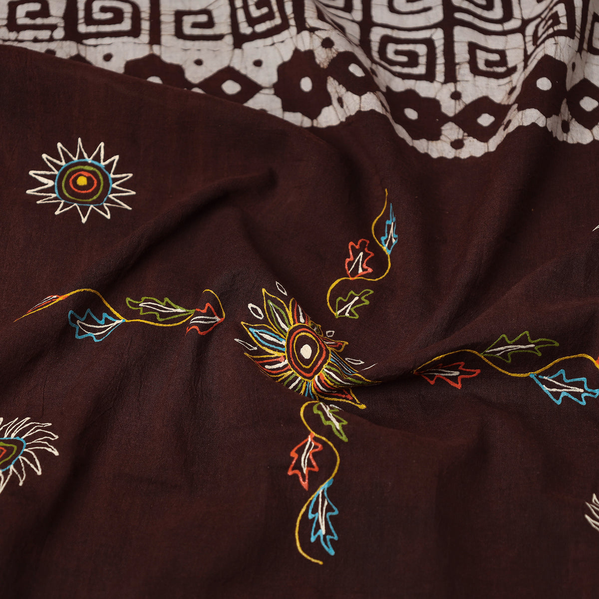 Traditional Rogan Art Hand Painted Batik Cotton Stole