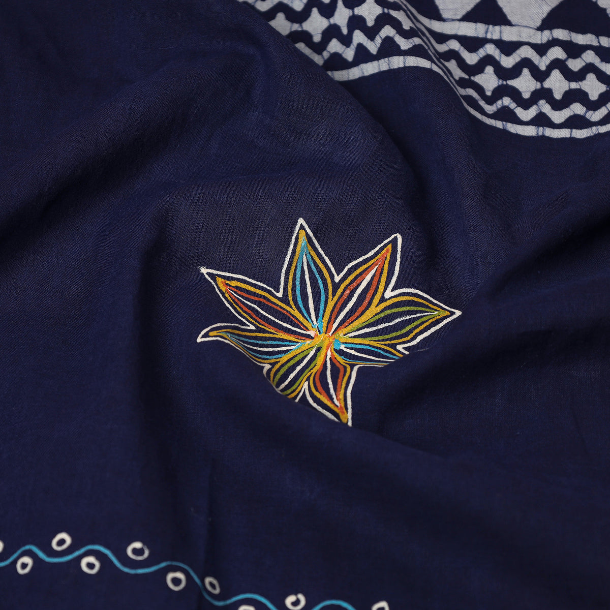 Traditional Rogan Art Hand Painted Batik Cotton Stole