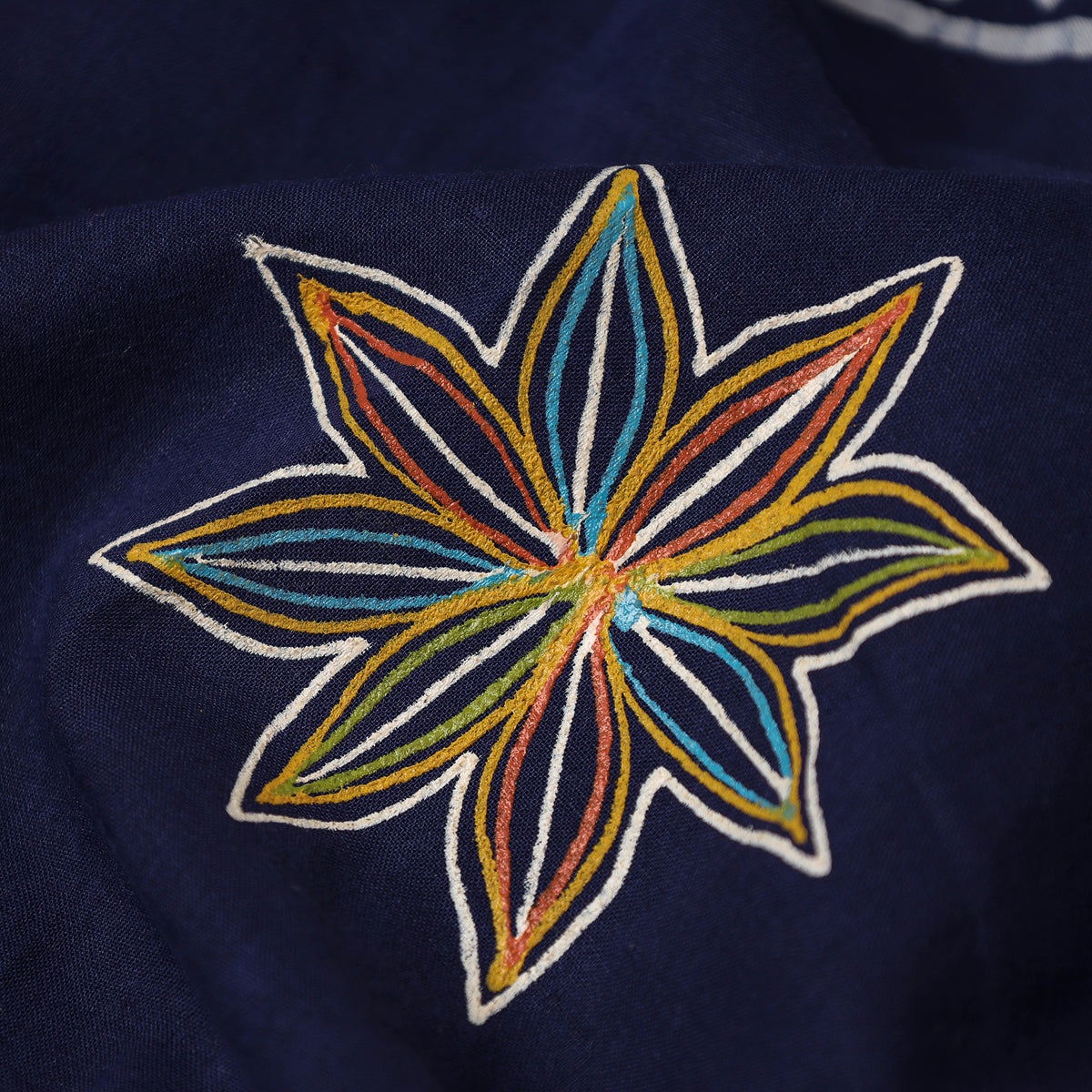 Traditional Rogan Art Hand Painted Batik Cotton Stole