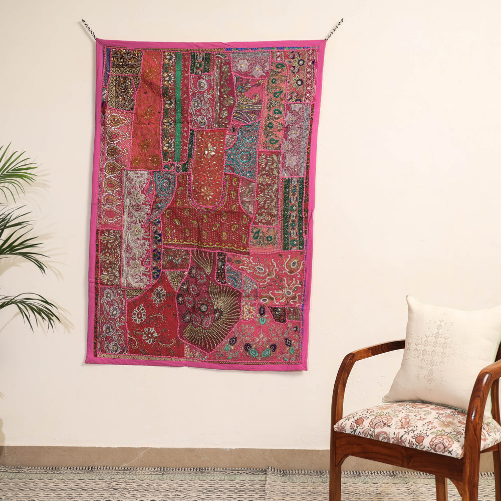 Banjara Moti Work Embroidery Tapestry Wall Hanging