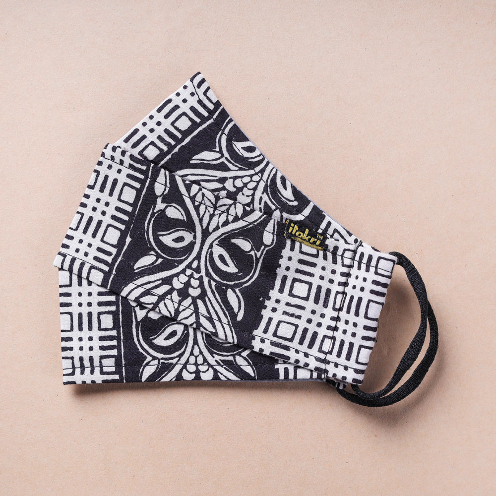 Bagh Block Print Cotton 3 Layer Maska Snug Fit Face Cover
