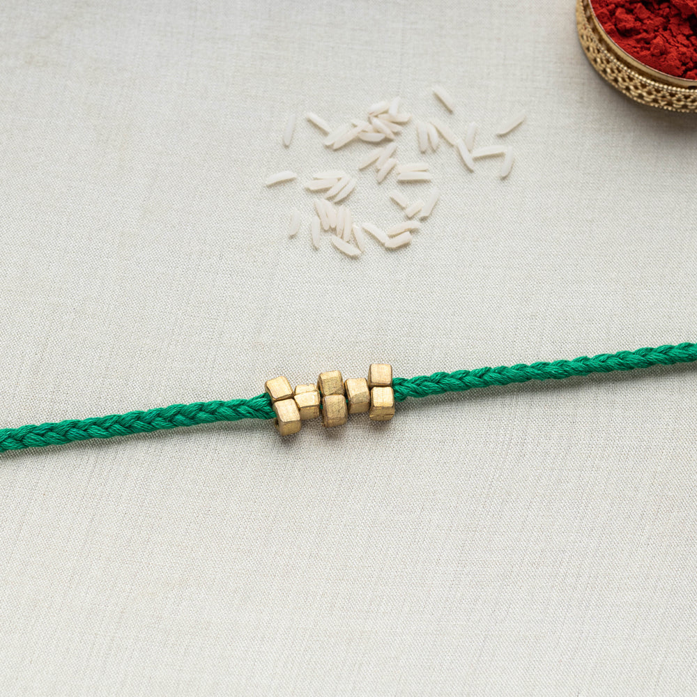 Tribal Dokra Craft Brass &amp; Threadwork Rakhi