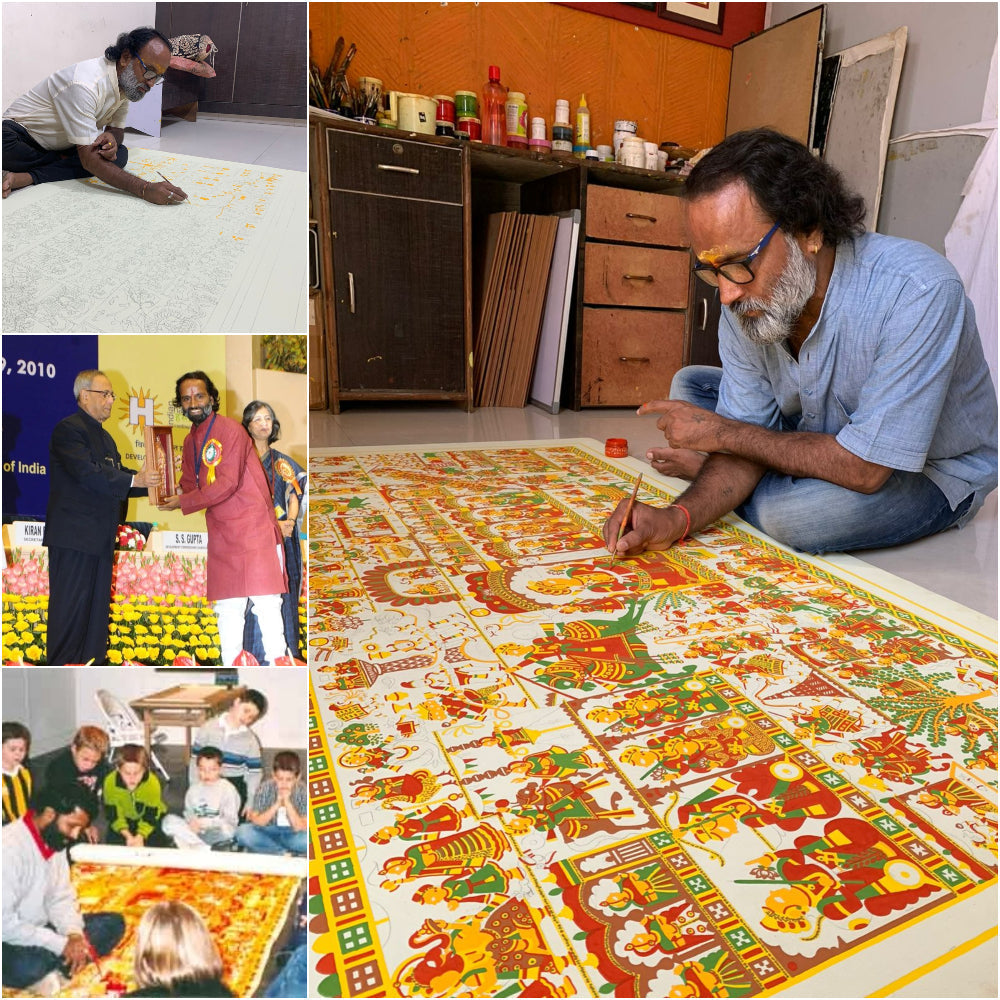 Traditional Phad Painting by Kalyan Joshi (7 x 9 in)