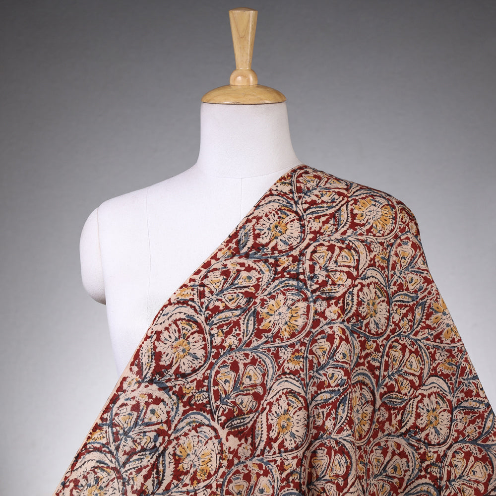 Kalamkari Block Printing Natural Dyed Cotton Fabric