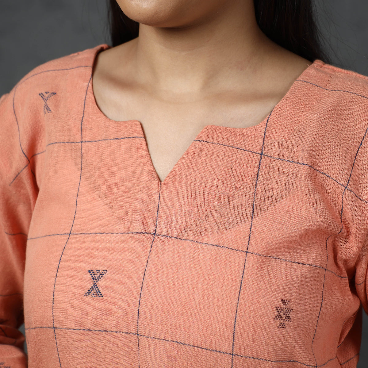 Organic Kala Cotton Handloom Buti Long Kurta