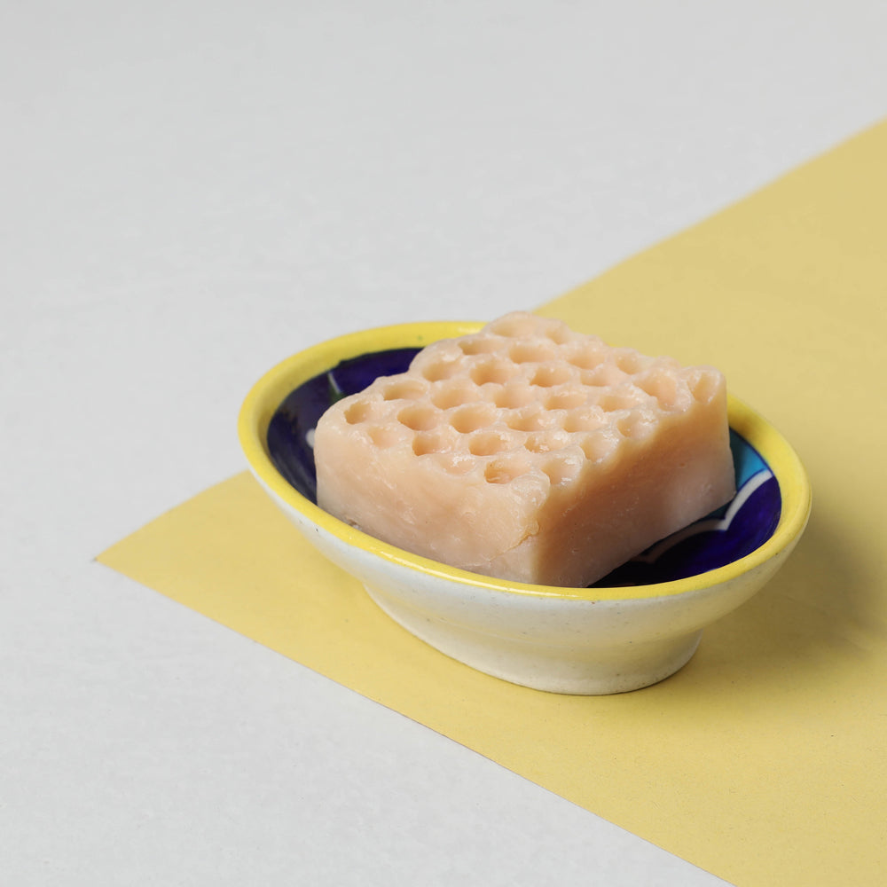 Original Blue Pottery Ceramic Soap Dish (4 x 5 in)