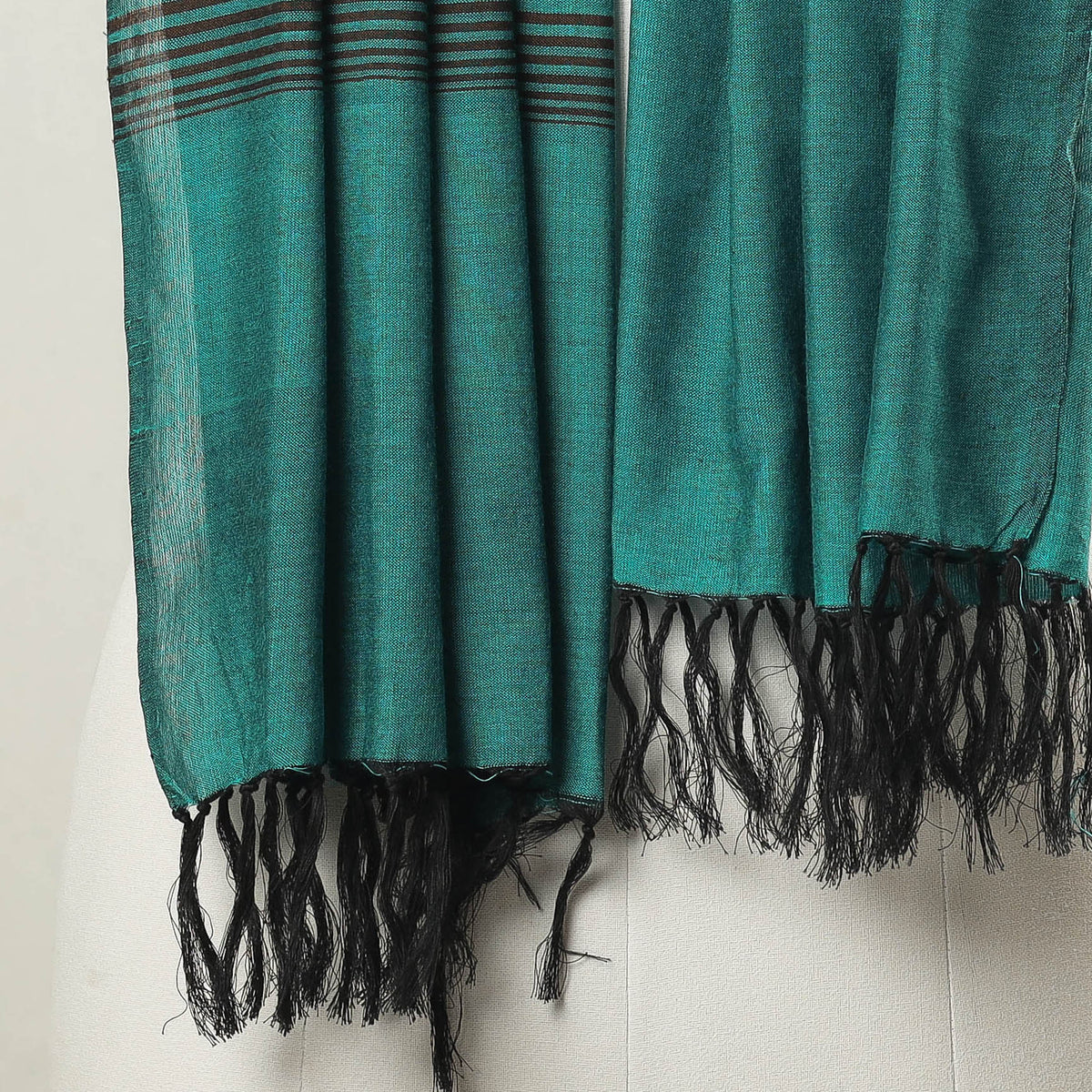 Tangaliya Work Handwoven Cotton Stole with Tassels