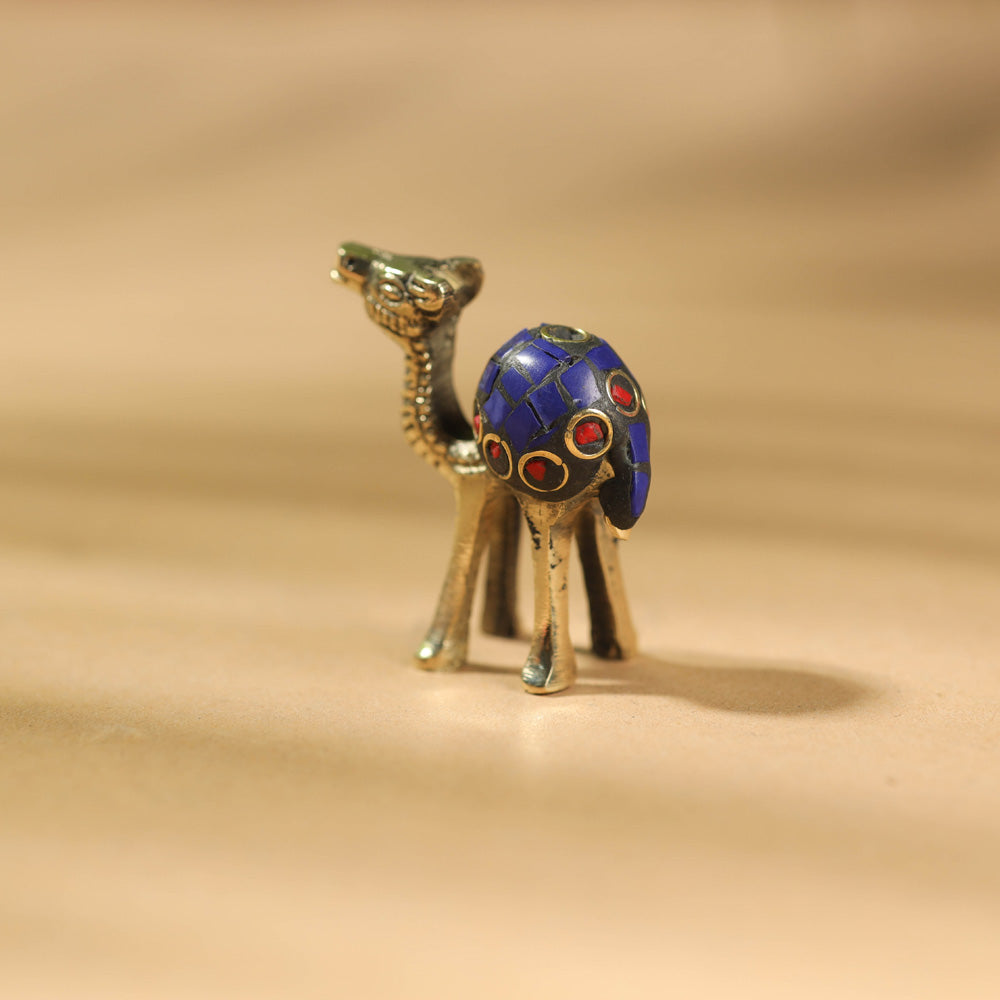 Stone Work White Metal Camel Incense Stick Holder / Decor Item