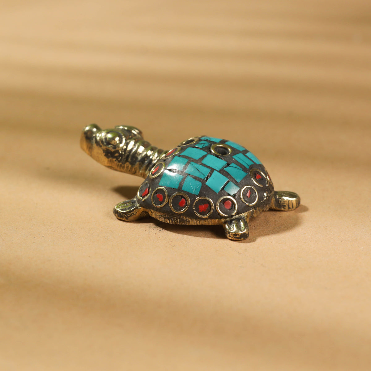 Stone Work White Metal Tortoise Incense Stick Holder / Decor Item