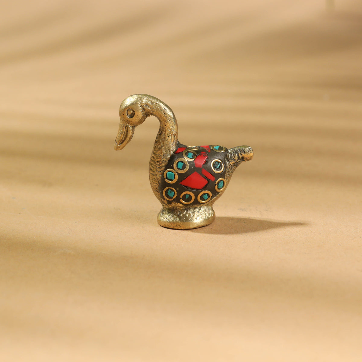 Stone Work White Metal Duck Incense Stick Holder / Decor Item
