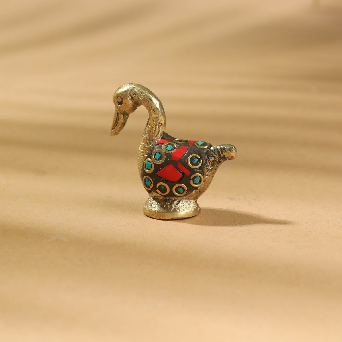 Stone Work White Metal Duck Incense Stick Holder / Decor Item