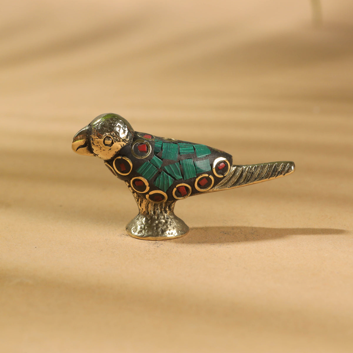 Stone Work White Metal Parrot Incense Stick Holder / Decor Item