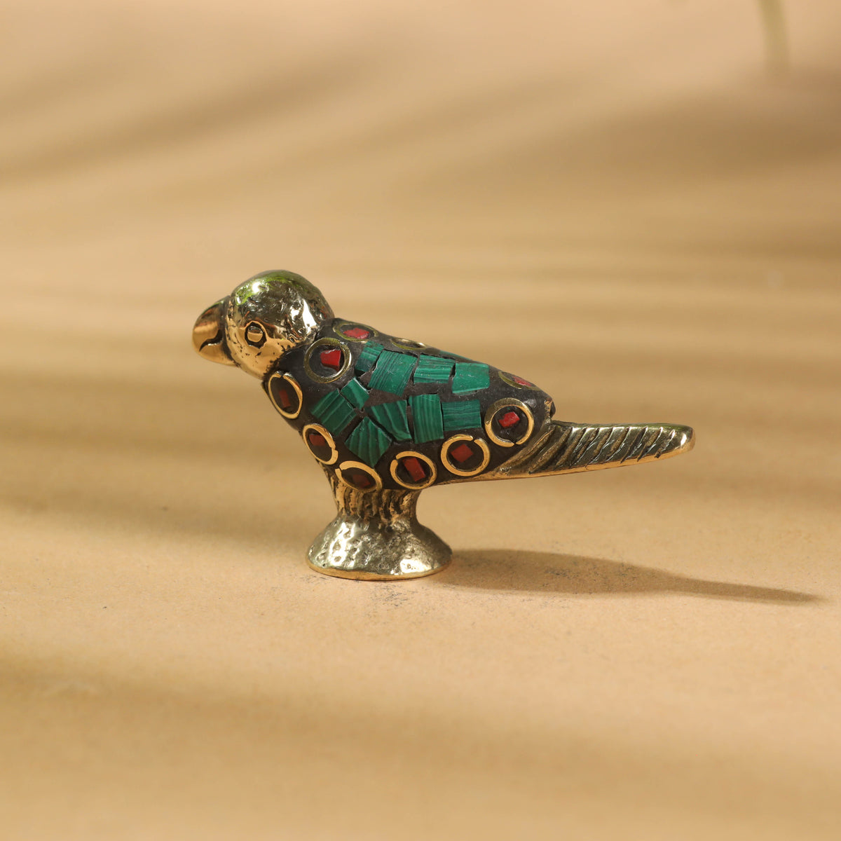 Stone Work White Metal Parrot Incense Stick Holder / Decor Item