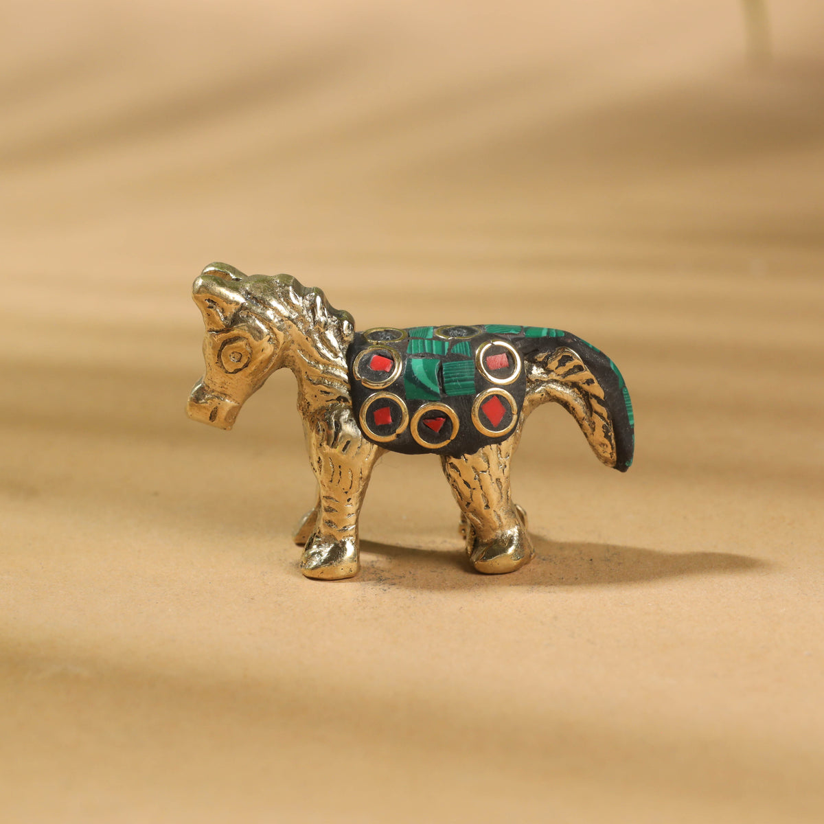 Stone Work White Metal Horse Incense Stick Holder / Decor Item