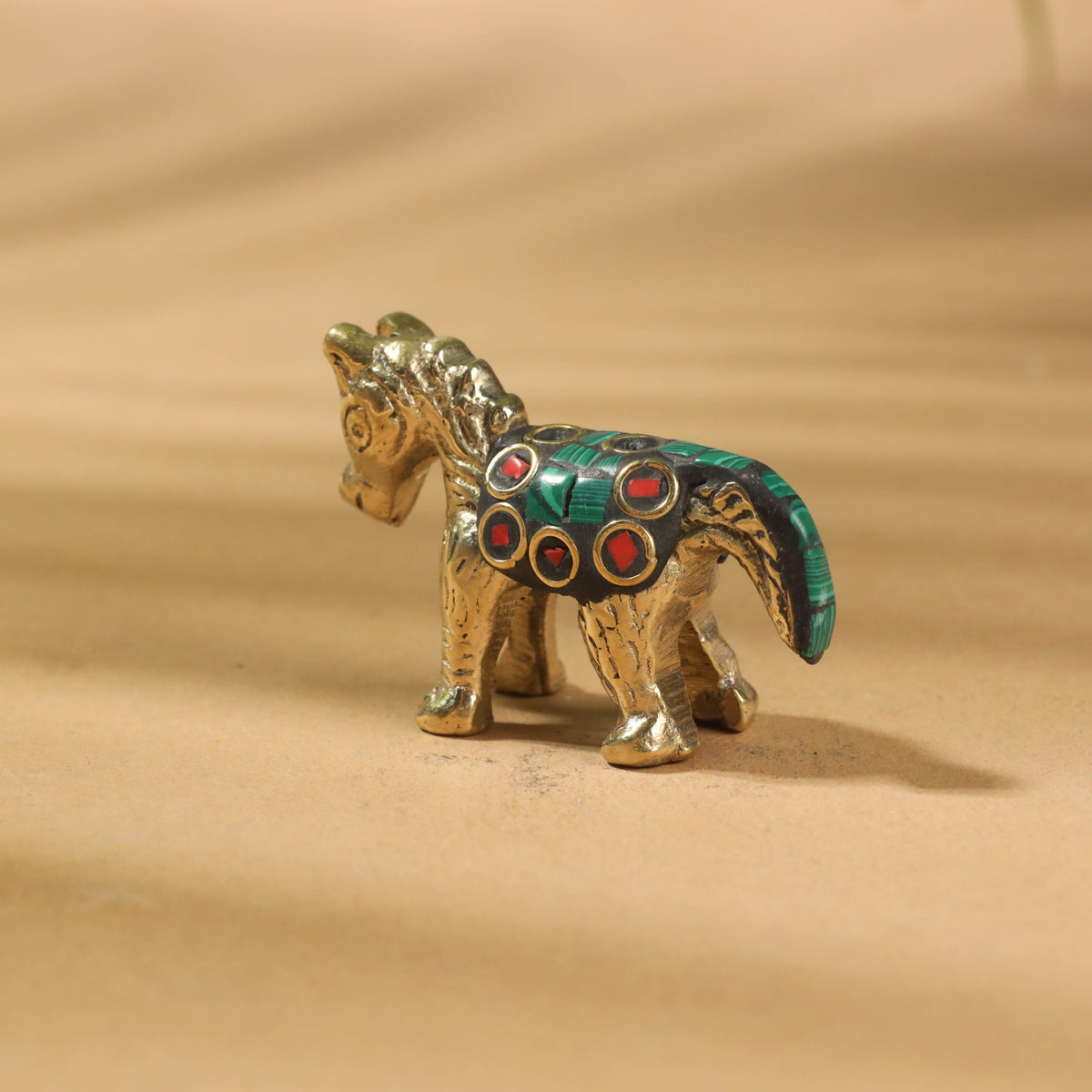Stone Work White Metal Horse Incense Stick Holder / Decor Item