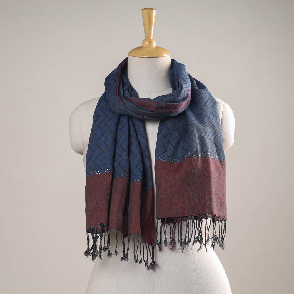 Karomi Jamdani Handwoven Silk Stole from Bengal