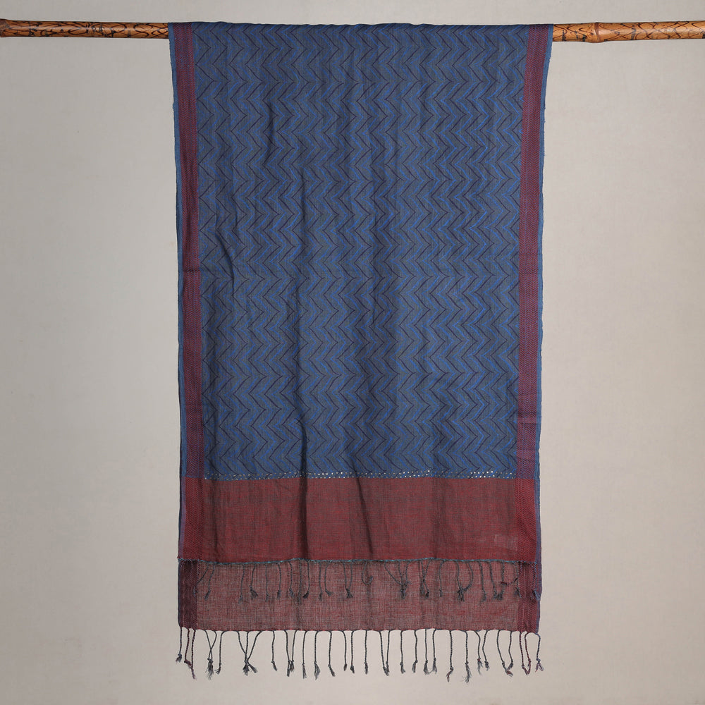 Karomi Jamdani Handwoven Silk Stole from Bengal