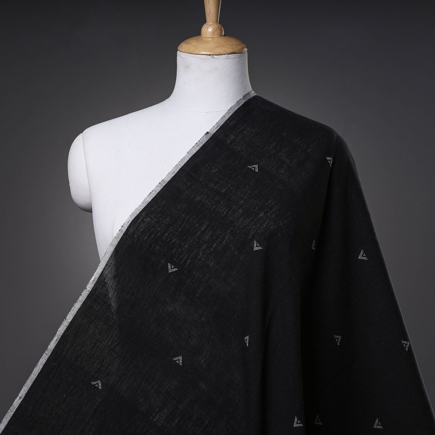 Green - Organic Kala Cotton Handloom Buti Fabric 02