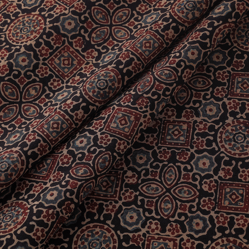 Ajrakh Hand Block Printed Cotton Fabric