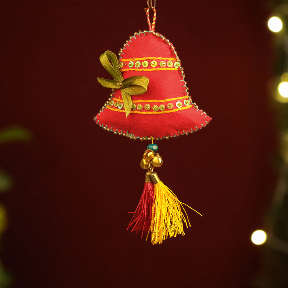 Bell - Handmade Felt &amp; Beadwork Christmas Ornament