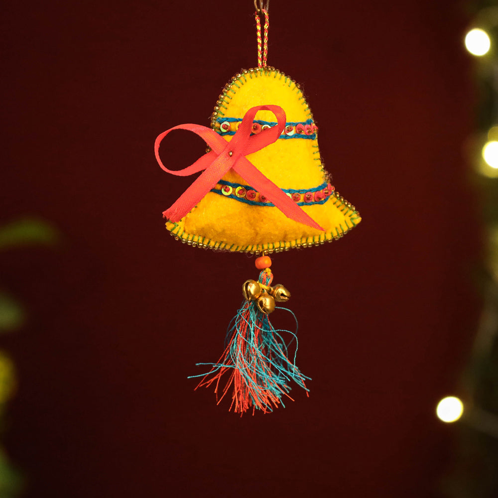 Bell - Handmade Felt & Beadwork Christmas Ornament