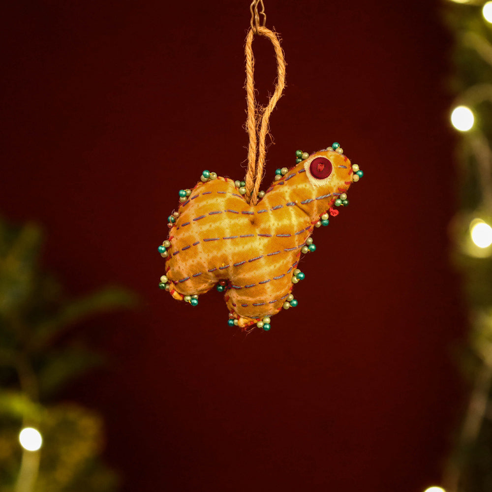 Upcycled Thread & Beadwork Christmas Ornament