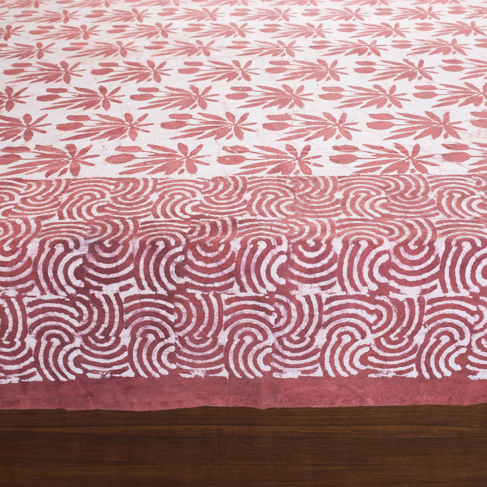 Bindaas Block Art Prints Double Bedcover Cotton Natural Dyed (110 x 93 in)