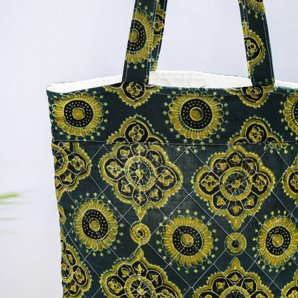 Handcrafted Quilted Ajrakh Print Shoulder Bag