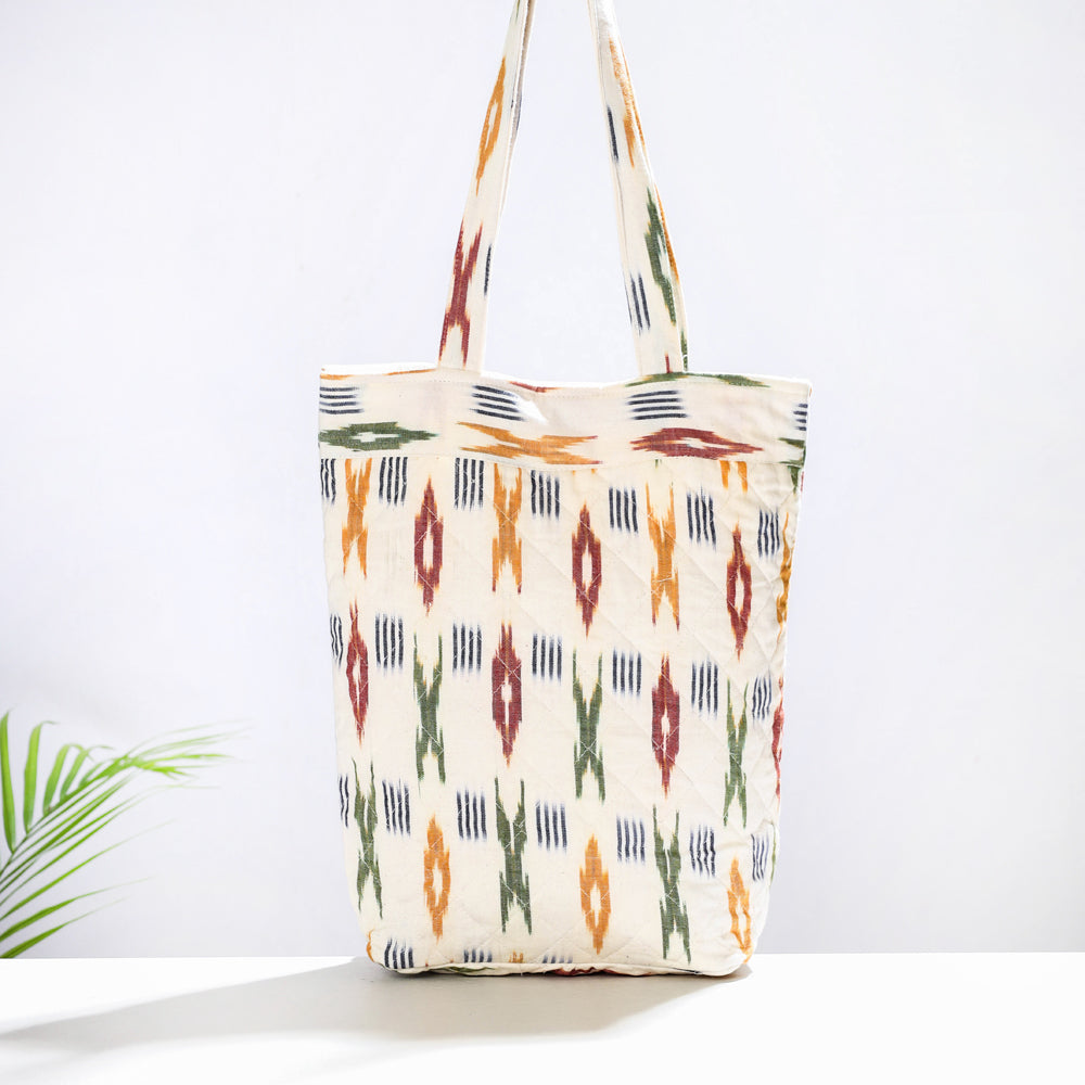 Handcrafted Quilted Ikat Weave Shoulder Bag