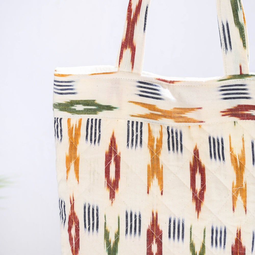 Handcrafted Quilted Ikat Weave Shoulder Bag