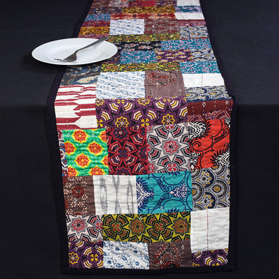 Kutch Tagai Embroidered Patchwork Cotton Table Runner (69 x 14 in)