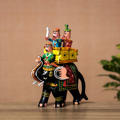 Rajasthani Elephant (Big)- Handpainted Wooden Toy / Home Decor Item
