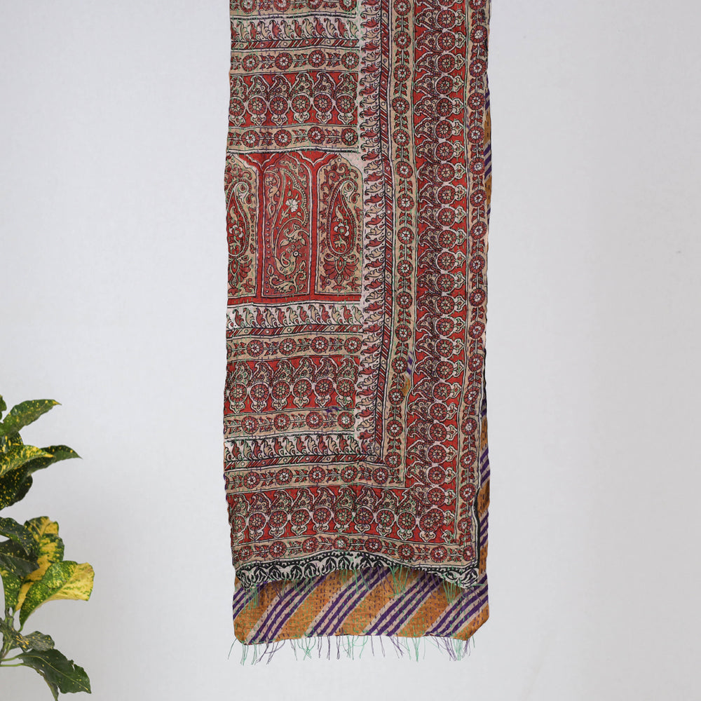 Bengal Kantha Embroidered Reversible Silk Stole