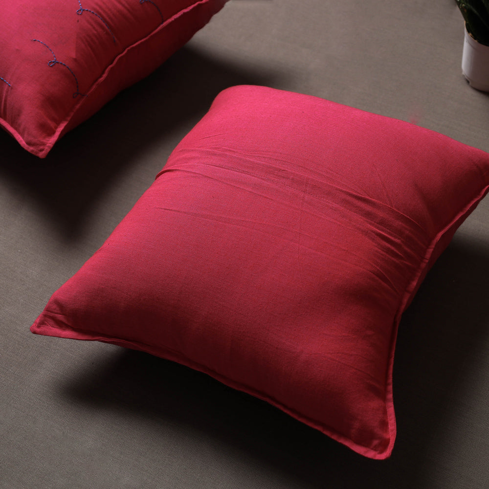 Set of 2 - Chandi Mati Tagai Work Cotton Cushion Cover (16x16 inches)