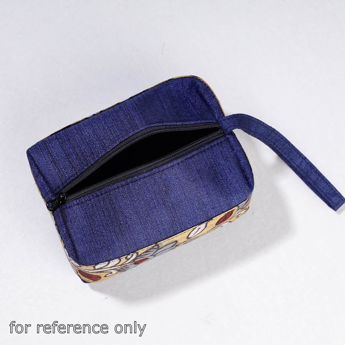 Handpainted Kalamkari Natural Dyed Ghicha Silk Multipurpose Cosmetic/Toiletry Pouch