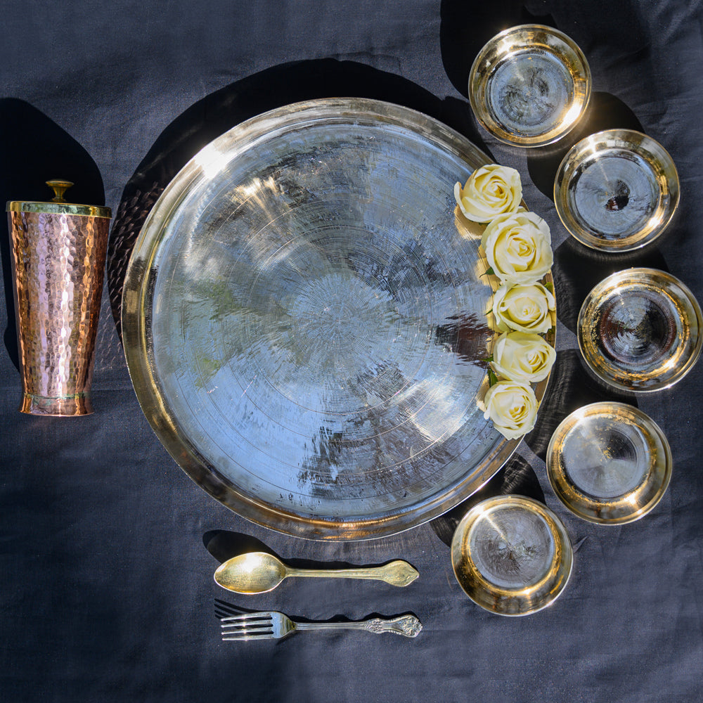 P-TAL Thathera Hand-hammered Kansa Thaali (10.5&quot;)