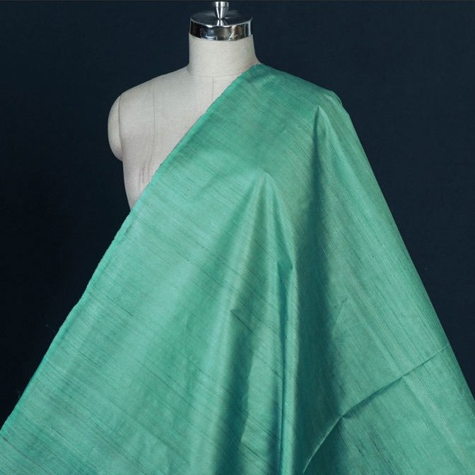 Sea Green - Bhagalpuri Handwoven Pure Desi Tussar Silk Fabric