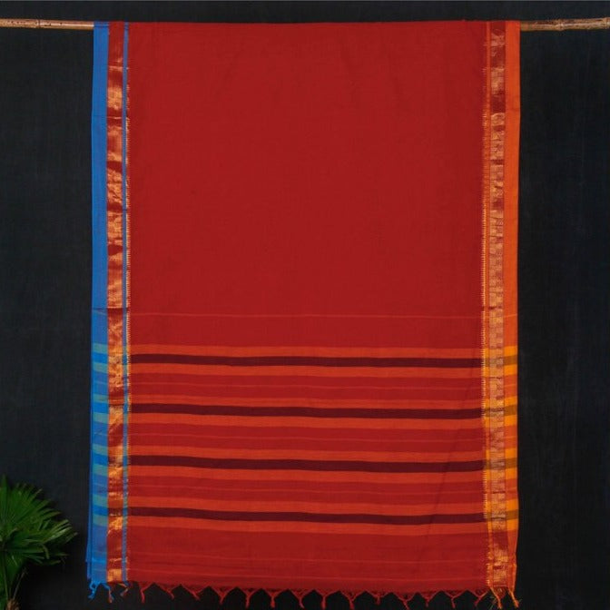 Dharwad Pure Handloom Cotton Saree with Woven Border