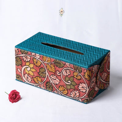 Tissue Box - Handpainted Kalamkari Natural Dyed Jacquard Cotton