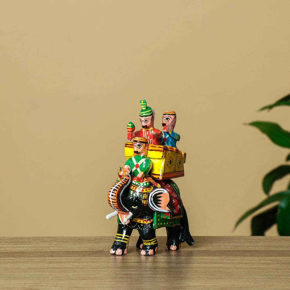 Rajasthani Elephant (Small) - Handpainted Wooden Toy / Home Decor Item