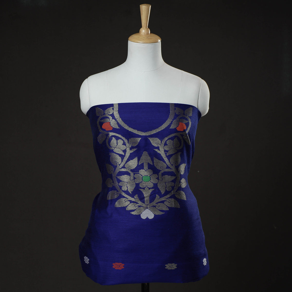 Phulia Jamdani Weaving Handloom Silk Cotton Kurti Material - 2.4 meter