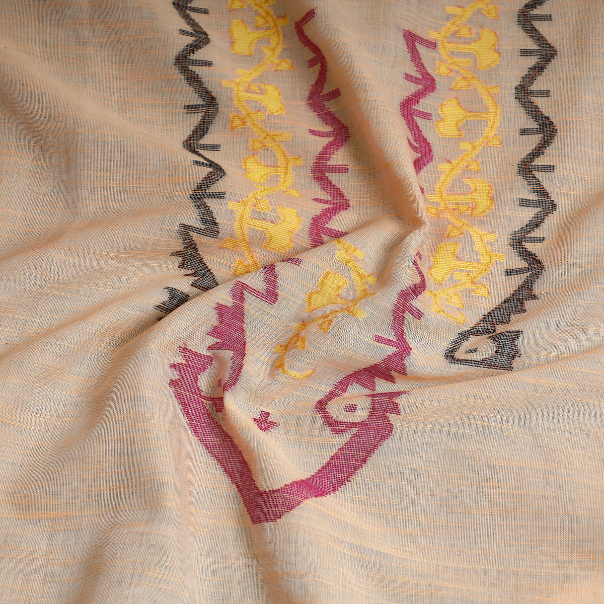 Phulia Jamdani Weave Handloom Cotton Kurti Material - 2.6 meter