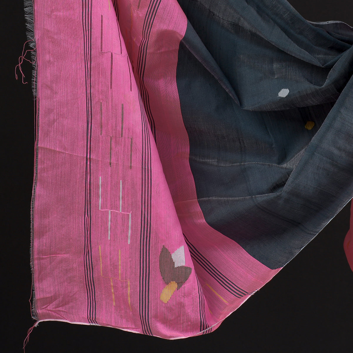 3pc Phulia Jamdani Weave Handloom Silk Cotton Suit Material Set
