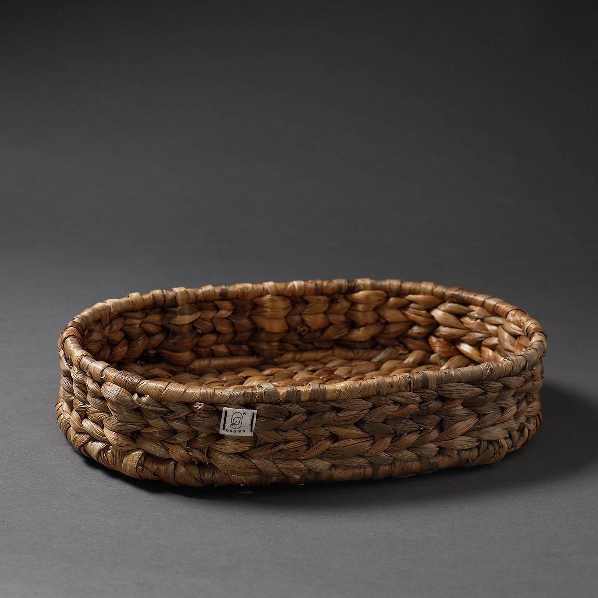 Handcrafted Organic Water Hyacinth Oval Tray (15 x 9 in)