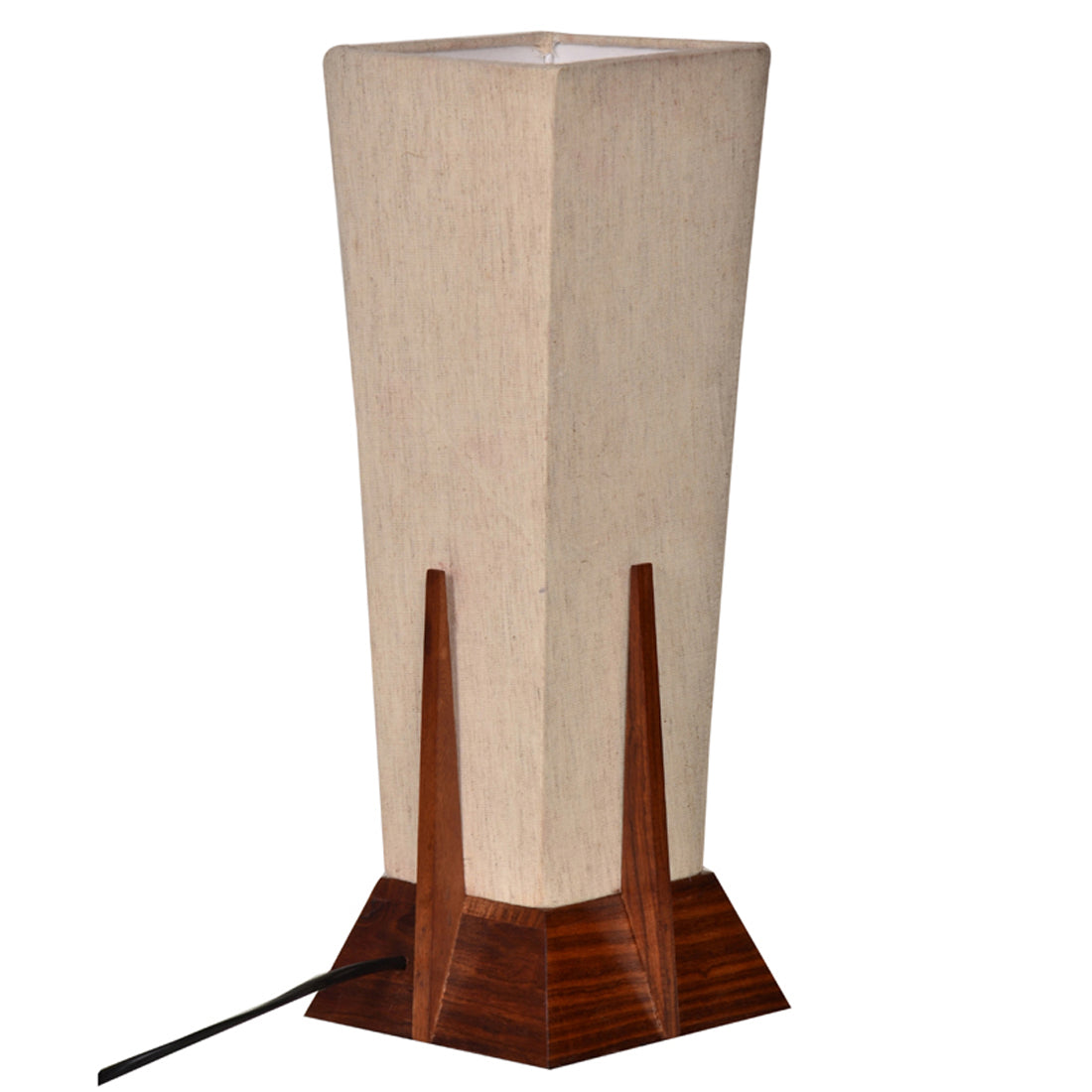 Pyramid Table Lamp In Sheesham Wood (14 Inch)