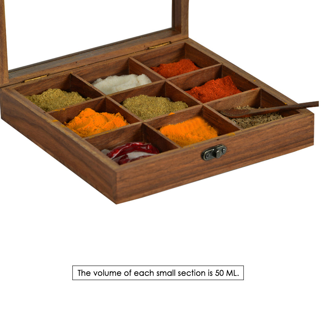 Spice Box With Spoon In Sheesham Wood
