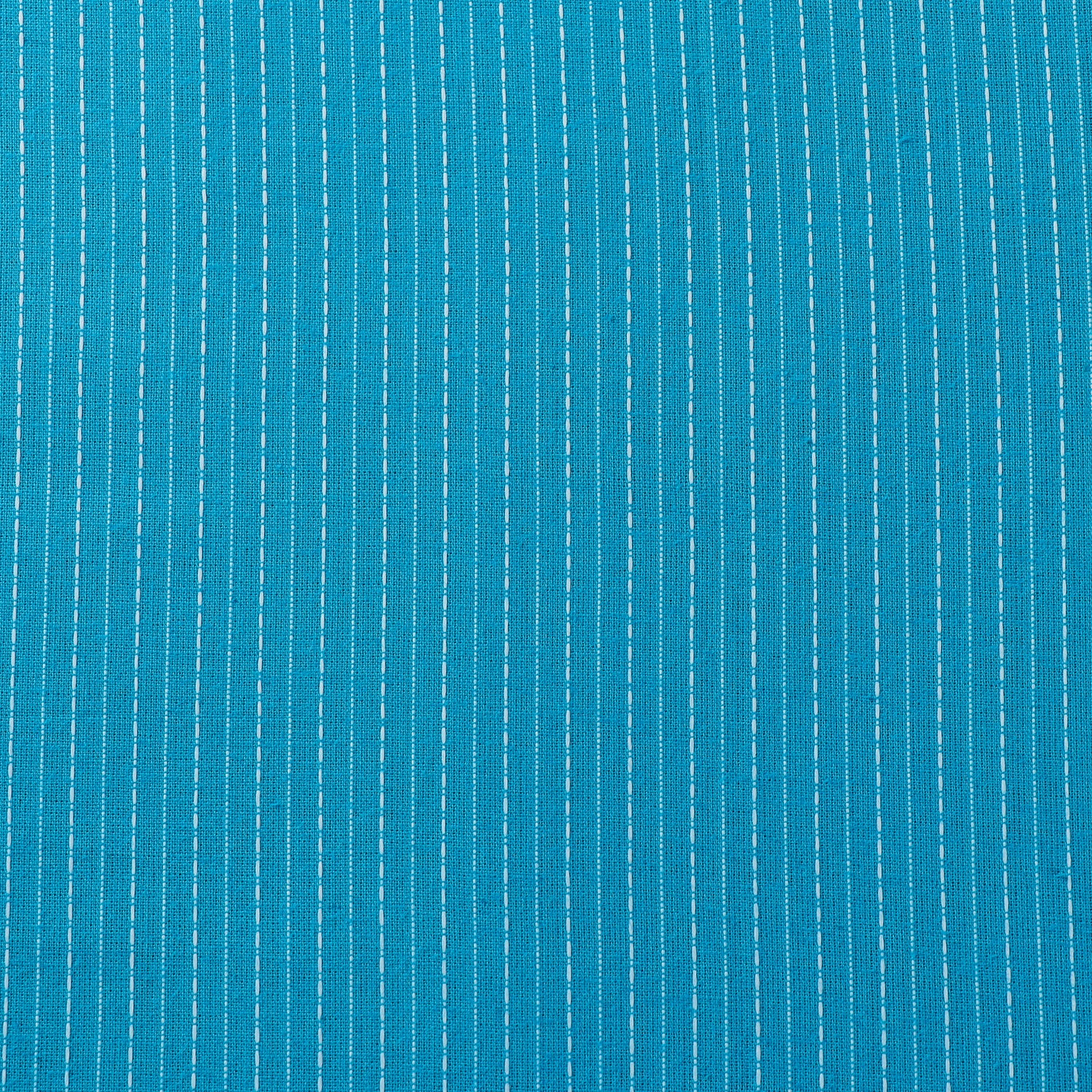 Sky Blue - Prewashed Running Stitch Cotton Fabric
