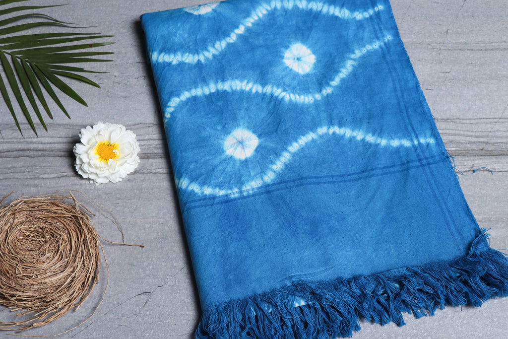 Jhiri Handloom Shibori Tye-Dye Pure Cotton Towel